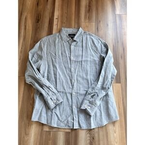 Banana Republic Linen Cotton Blend Shirt Men's Size XL Untucked Fit Green